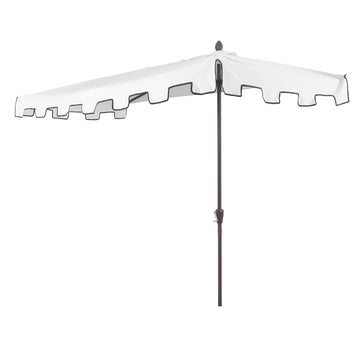 Sidney 9 ft. Classic MidCentury Rectangular Half Market Patio Umbrella